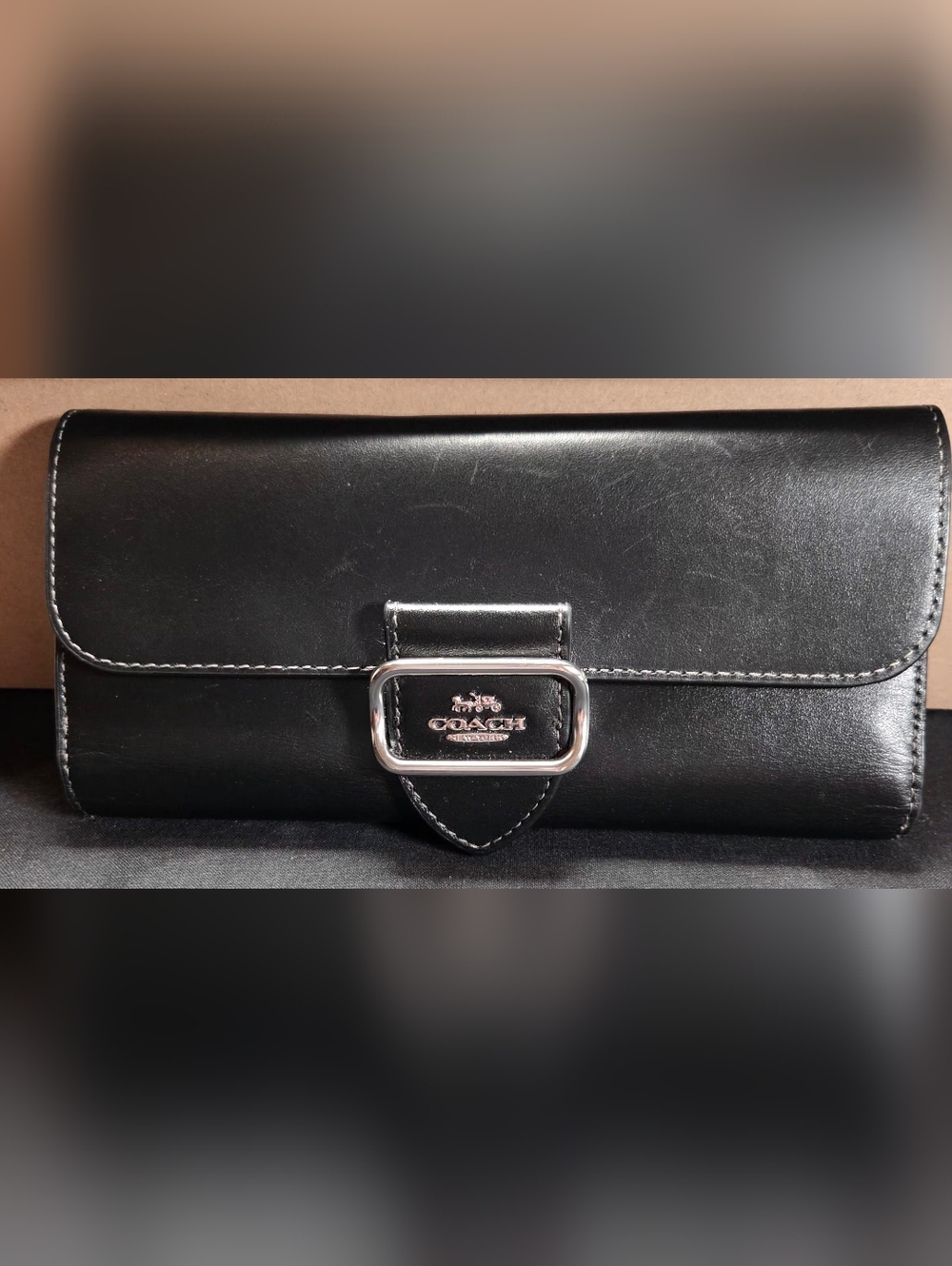 ✨️COACH Morgan Slim Wallet✨️ in Black Refined Calf Leather - Excellent Condition
